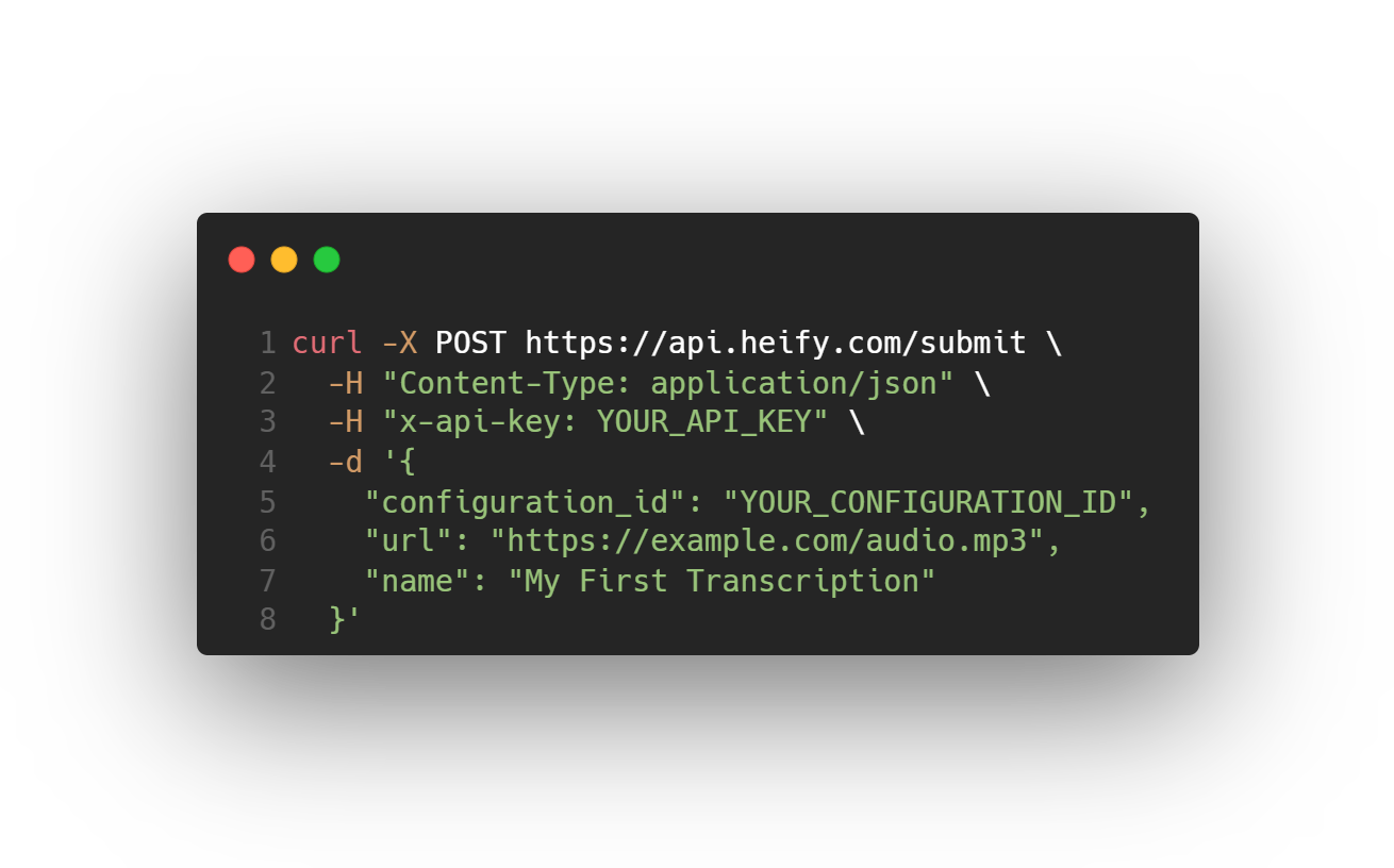 Interfaz de la API de Heify